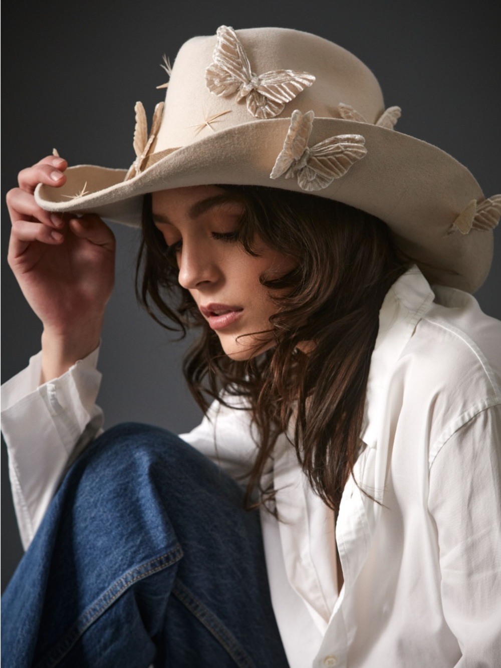 NEW! Gigi Burris Millinery Britney Hat in Alabaster/Sahara